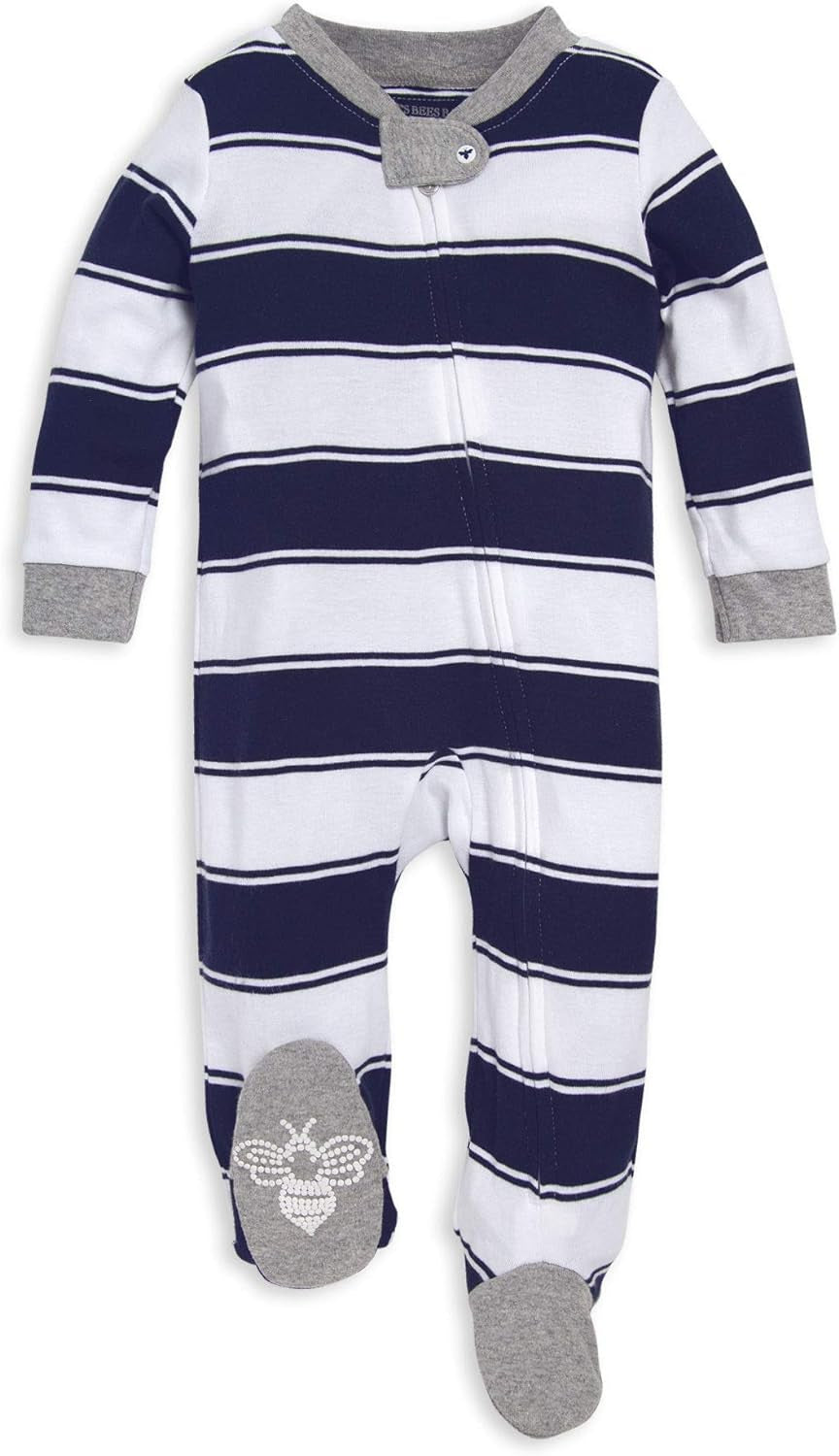 Boys' Sleep and Play Pjs, 100% Organic Cotton One-Piece Romper Jumpsuit Zip Front Pajamas