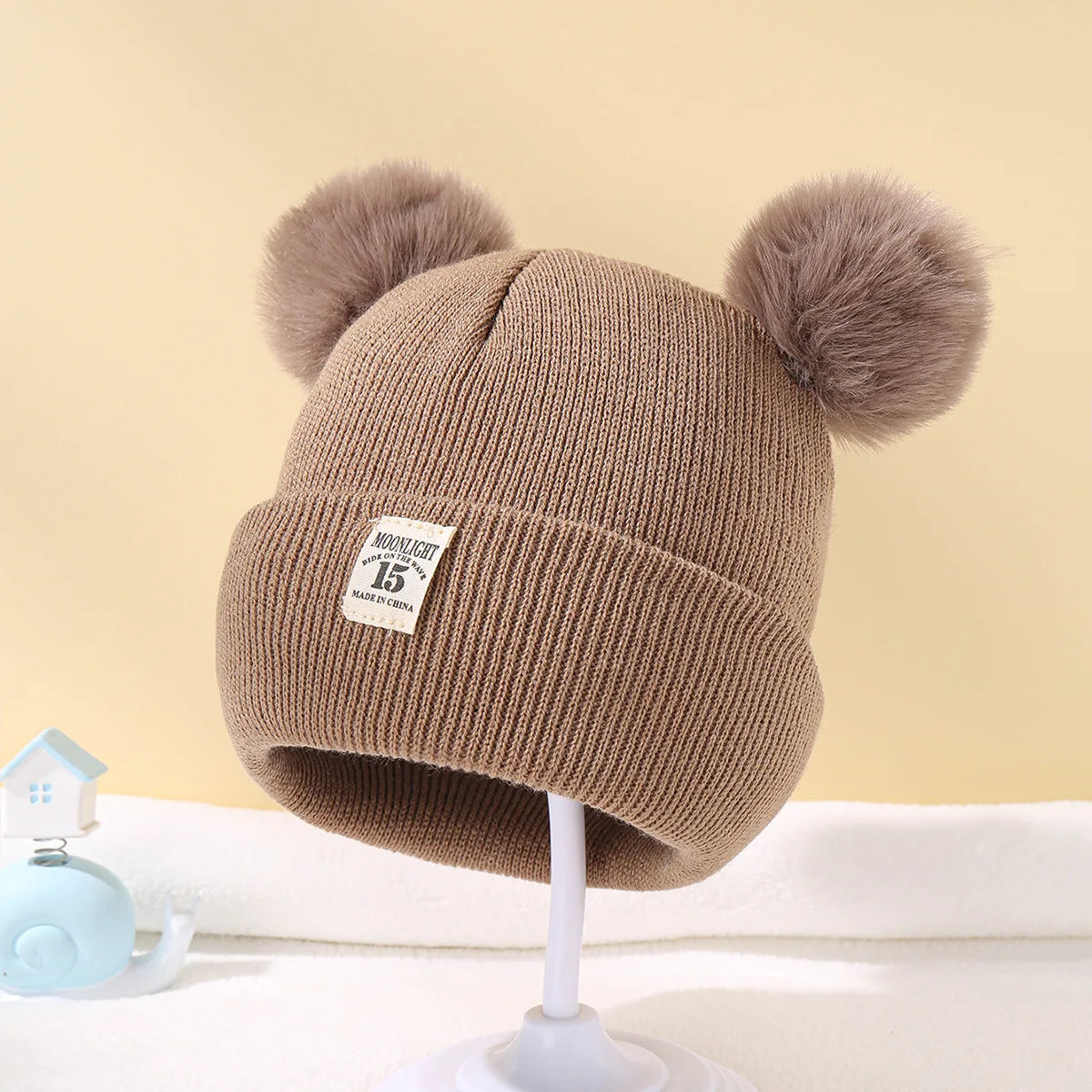 Solid Color Wool Knitted Bonnet Bebe Newborn Baby Hat Pompom Cute Winter Hat for Kids Boys Girls Children Warm Beanie Cap 0-3Y